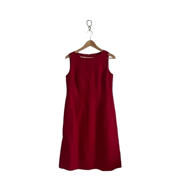 Talbots Petite Irish Linen Red Shift Dress Size 8 - Picture 2 of 10